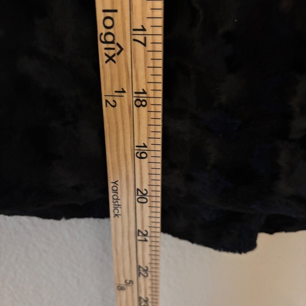 Anthracite Black Textured Faux Fur Cropped Jacket Size 6 - Picture 7 of 8